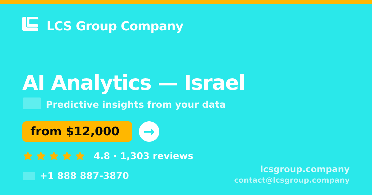 AI Analytics in Israel — from $12,000, rated 4.8/5 by 1303 clients. LCS Group Company.