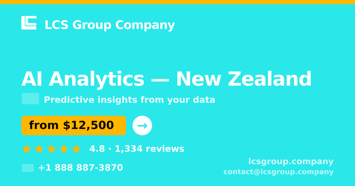 AI Analytics in Auckland — from $11,500, rated 4.9/5 by 468 clients. LCS Group Company.