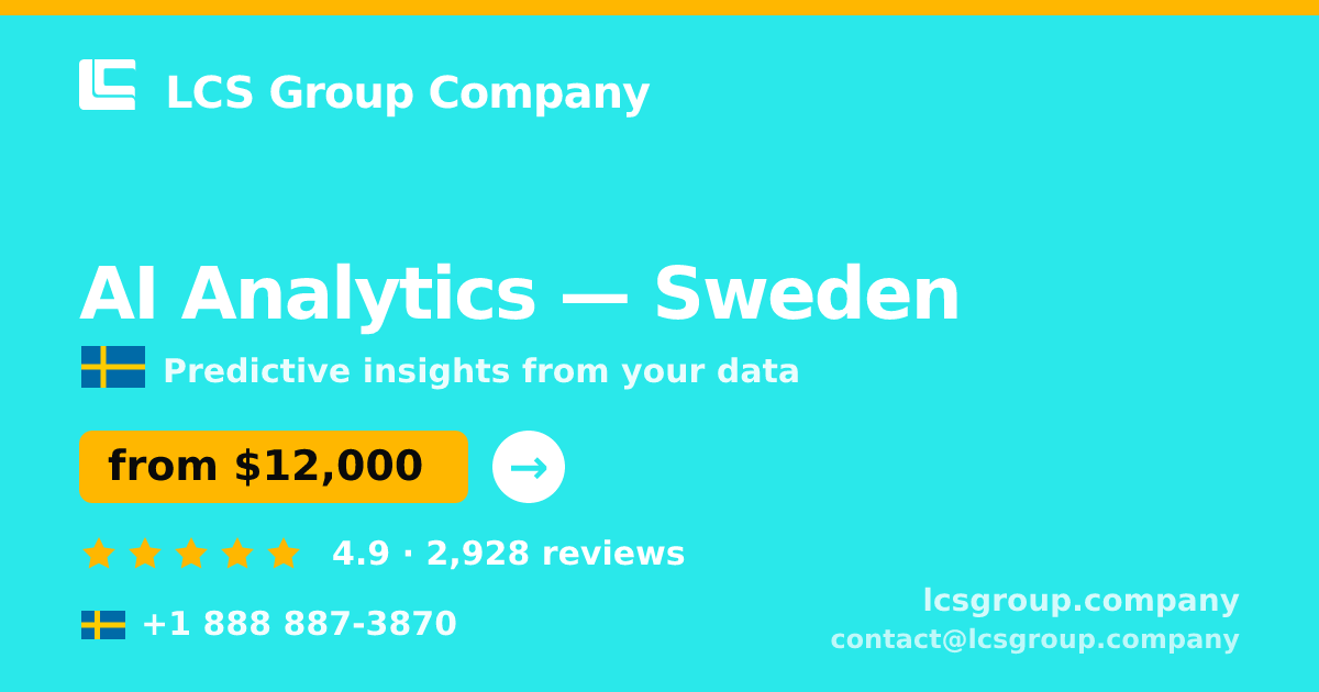 AI Analytics in Malmö — from $11,000, rated 4.7/5 by 1561 clients. LCS Group Company.