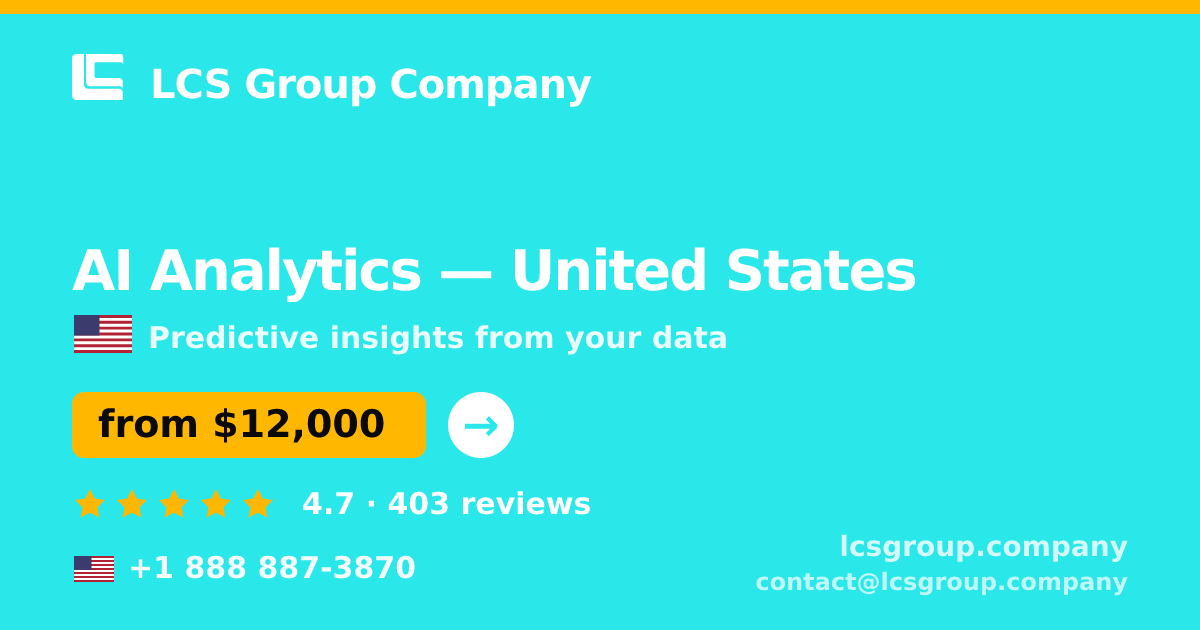 AI Analytics in United States — from $12,000, rated 4.7/5 by 403 clients. LCS Group Company.