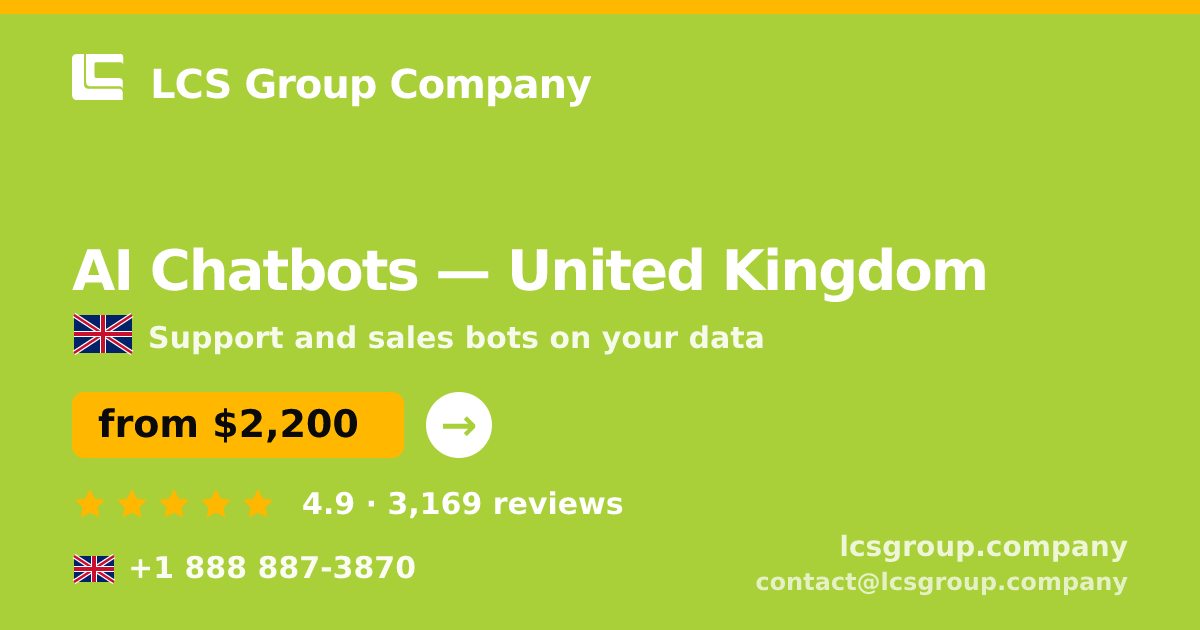AI Chatbots in Liverpool — from $2,000/mo, rated 4.9/5 by 2915 clients. LCS Group Company.