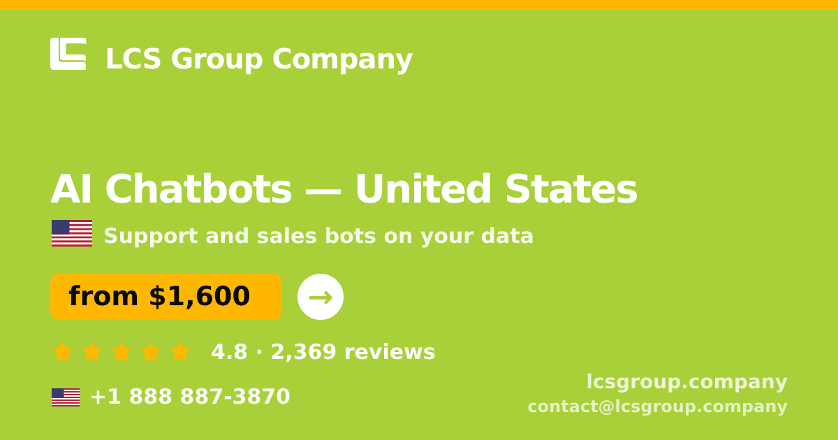 AI Chatbots in Houston — from $1,400/mo, rated 4.6/5 by 945 clients. LCS Group Company.