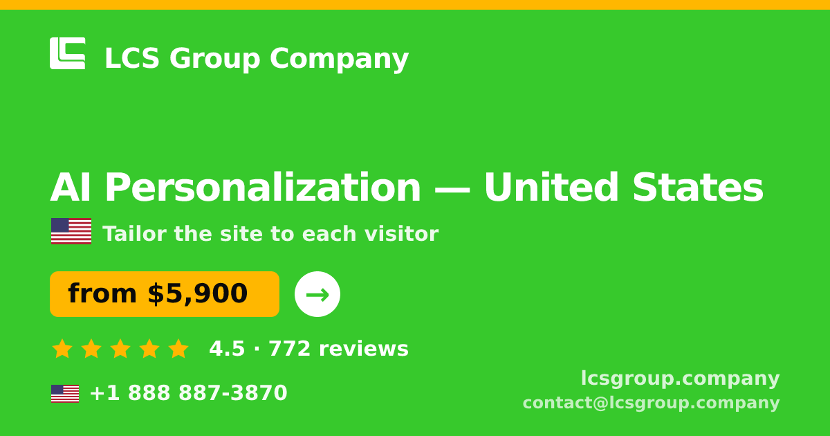 AI Personalization in San Diego — from $7,400, rated 4.6/5 by 3015 clients. LCS Group Company.