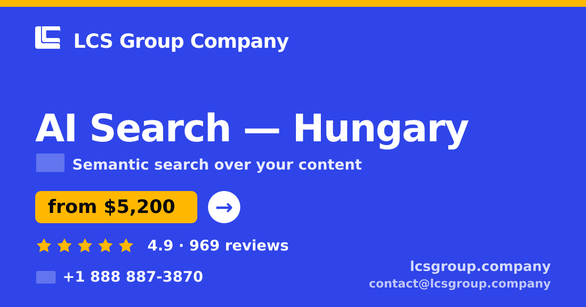 AI Search in Hungary — from $5,200, rated 4.9/5 by 969 clients. LCS Group Company.