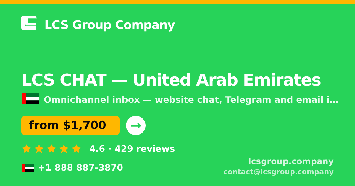 LCS CHAT in United Arab Emirates — from $1,700/mo, rated 4.6/5 by 429 clients. LCS Group Company.