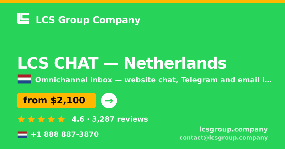 LCS CHAT in Rotterdam — from $2,400/mo, rated 4.9/5 by 1305 clients. LCS Group Company.