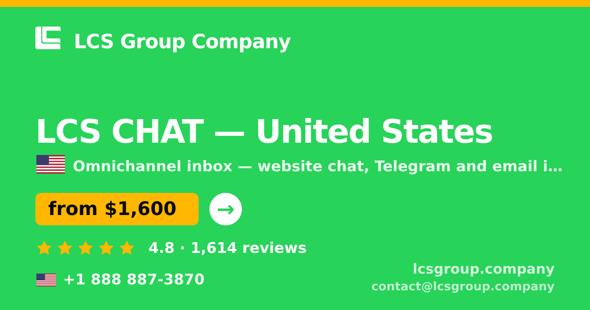 LCS CHAT in United States — from $1,600/mo, rated 4.8/5 by 1614 clients. LCS Group Company.