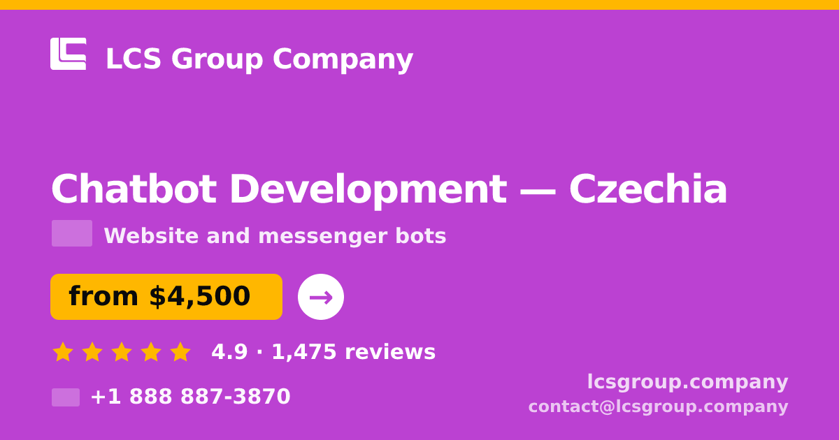 Chatbot Development in Czechia — from $4,500, rated 4.9/5 by 1475 clients. LCS Group Company.