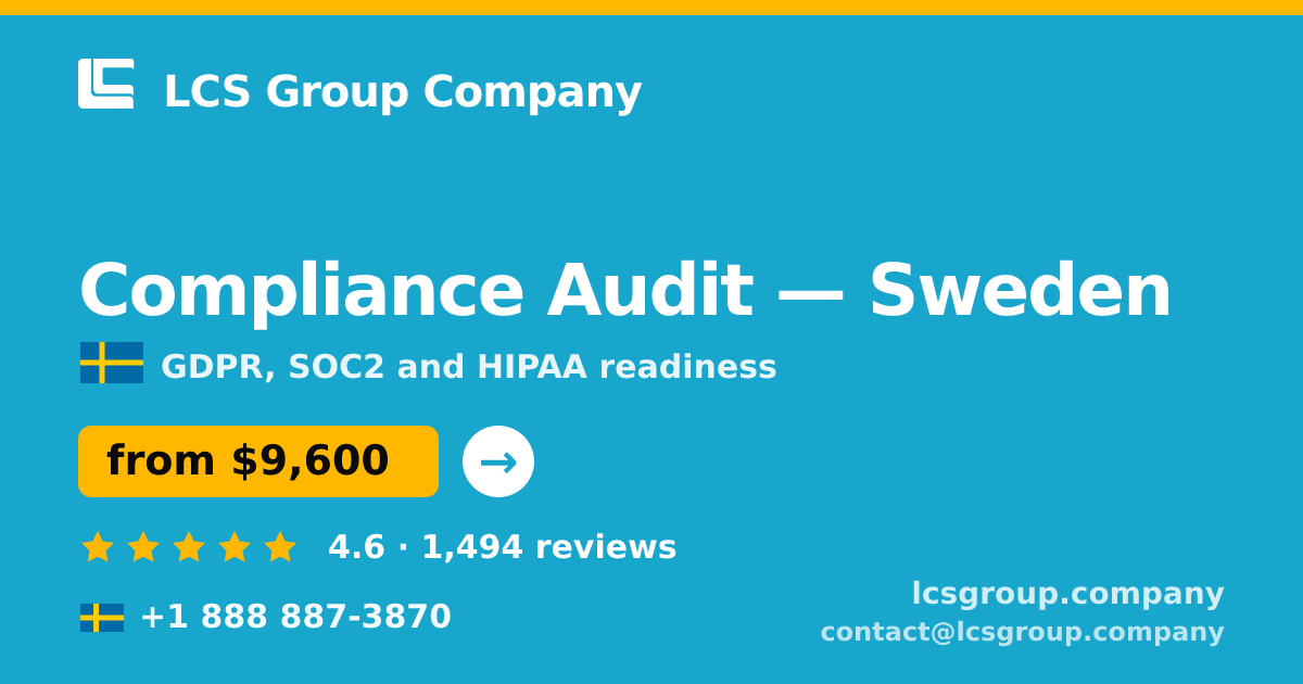 Compliance Audit in Malmö — from $12,500, rated 4.9/5 by 540 clients. LCS Group Company.