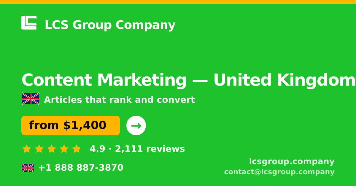 Content Marketing in Leeds — from $1,700/mo, rated 4.7/5 by 3140 clients. LCS Group Company.