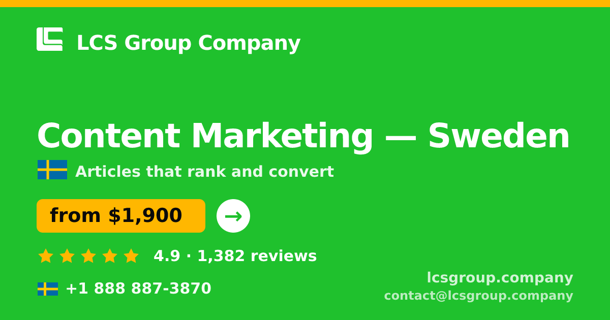 Content Marketing in Malmö — from $1,700/mo, rated 4.9/5 by 3273 clients. LCS Group Company.