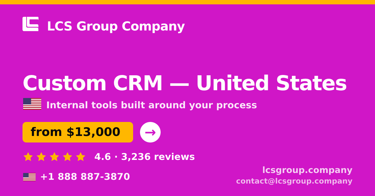 Custom CRM in Philadelphia — from $10,000, rated 4.8/5 by 1282 clients. LCS Group Company.
