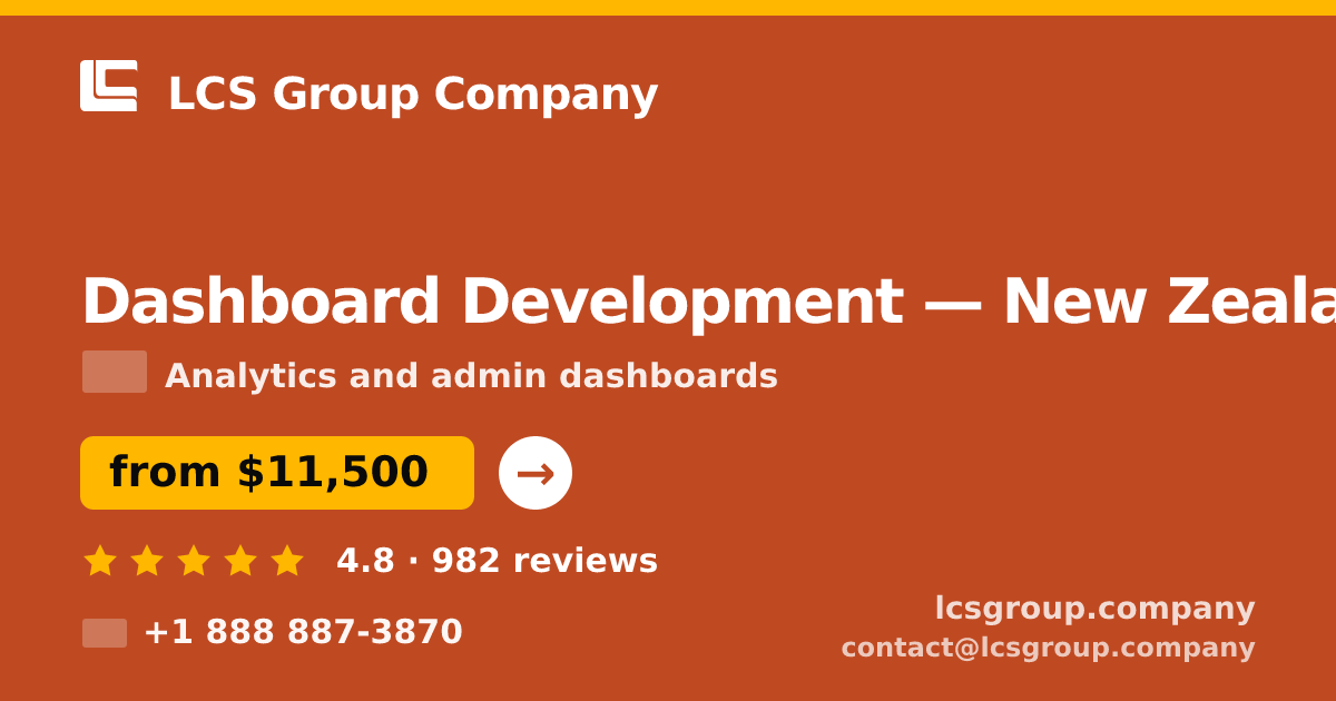 Dashboard Development in Christchurch — from $9,200, rated 4.9/5 by 2182 clients. LCS Group Company.