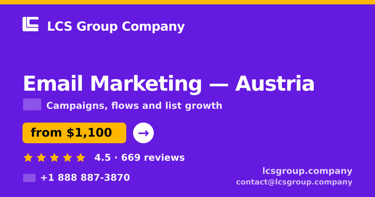 Email Marketing in Vienna — from $1,300/mo, rated 4.9/5 by 2466 clients. LCS Group Company.