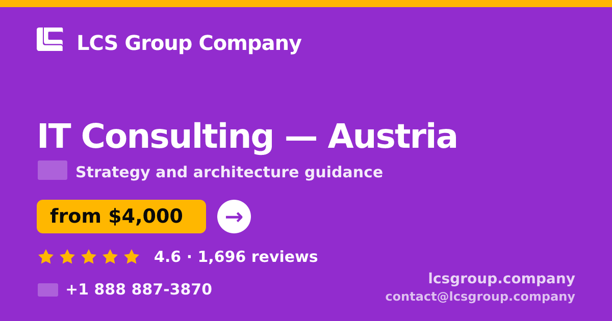 IT Consulting in Graz — from $4,700, rated 4.8/5 by 2792 clients. LCS Group Company.