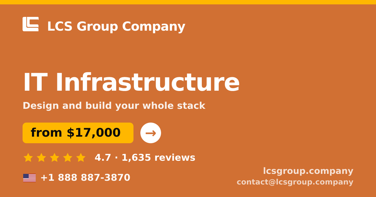 IT Infrastructure in the USA — from $17,000, rated 4.7/5 by 1635 clients. LCS Group Company.