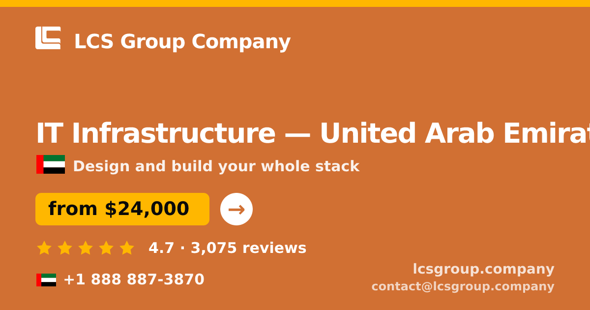 IT Infrastructure in Abu Dhabi — from $27,000, rated 4.8/5 by 2459 clients. LCS Group Company.