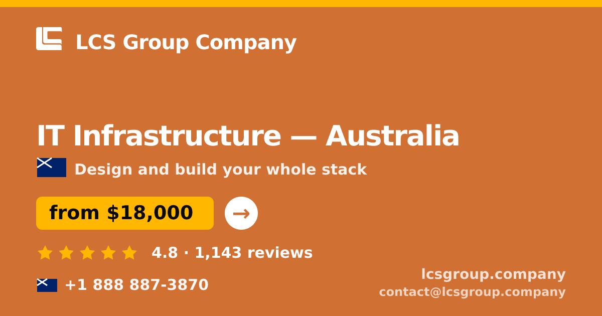 IT Infrastructure in Australia — from $22,500, rated 4.6/5 by 3370 clients. LCS Group Company.