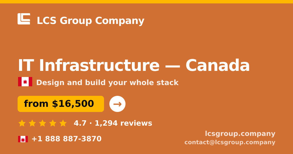 IT Infrastructure in Vancouver — from $24,500, rated 4.6/5 by 1572 clients. LCS Group Company.