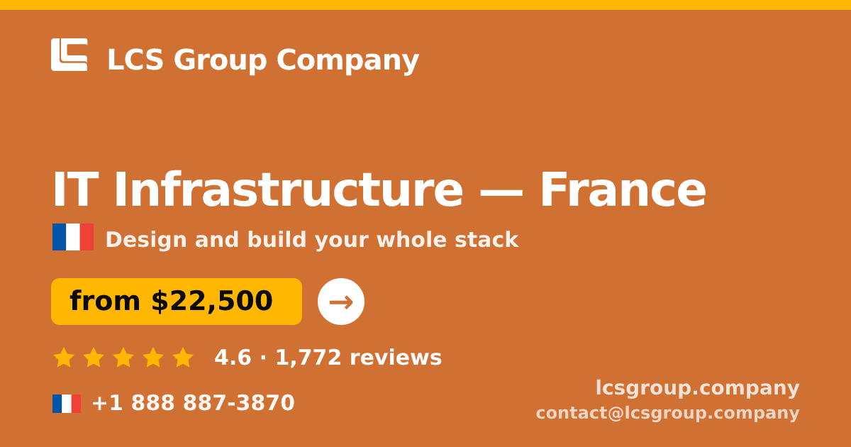 IT Infrastructure in Lyon — from $18,500, rated 4.8/5 by 1533 clients. LCS Group Company.