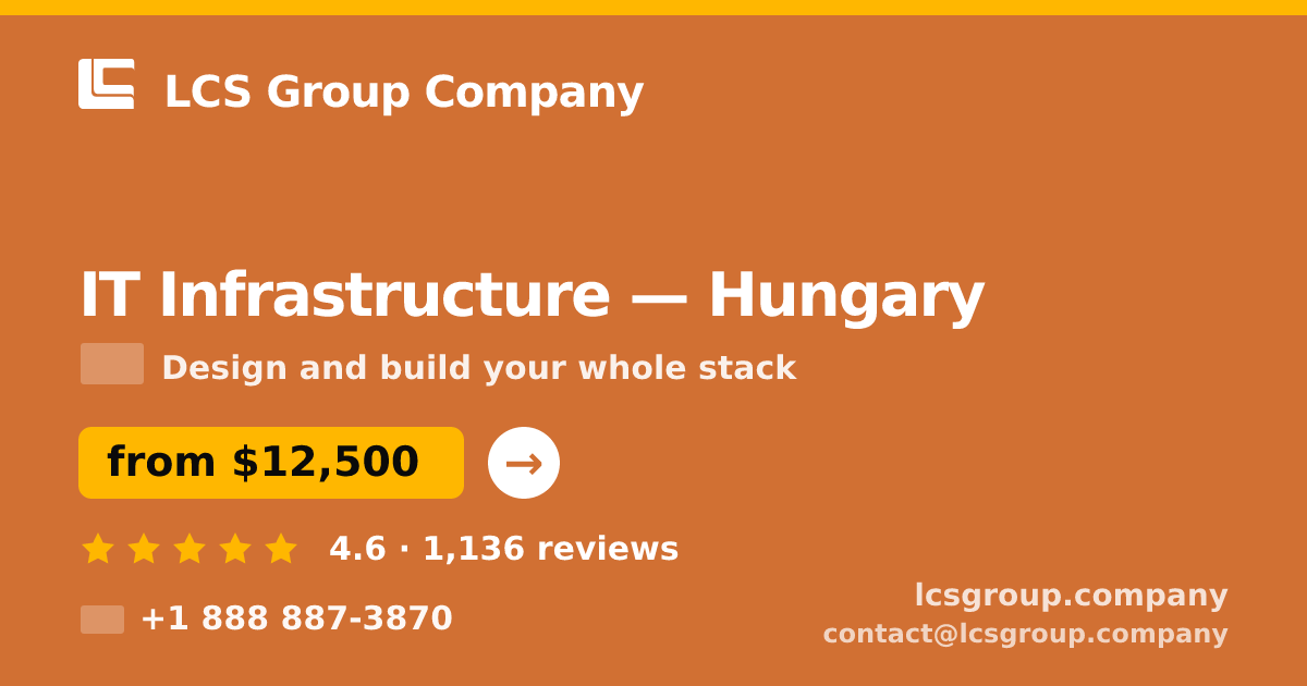 IT Infrastructure in Hungary — from $12,500, rated 4.6/5 by 1136 clients. LCS Group Company.