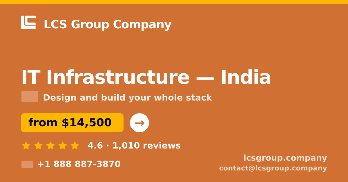 IT Infrastructure in India — from $14,500, rated 4.6/5 by 1010 clients. LCS Group Company.