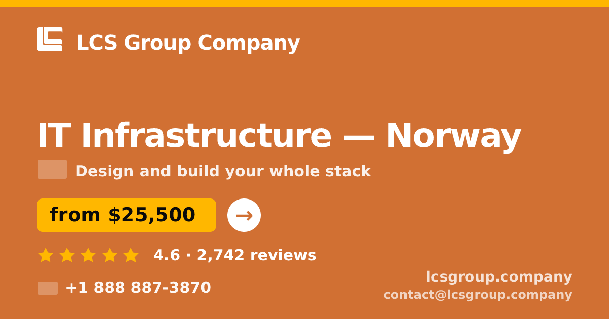 IT Infrastructure in Norway — from $25,500, rated 4.6/5 by 2742 clients. LCS Group Company.