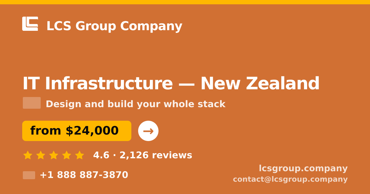 IT Infrastructure in New Zealand — from $24,000, rated 4.6/5 by 2126 clients. LCS Group Company.
