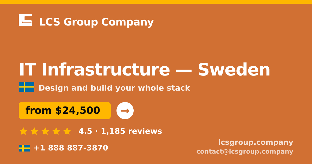 IT Infrastructure in Malmö — from $25,500, rated 4.6/5 by 2575 clients. LCS Group Company.