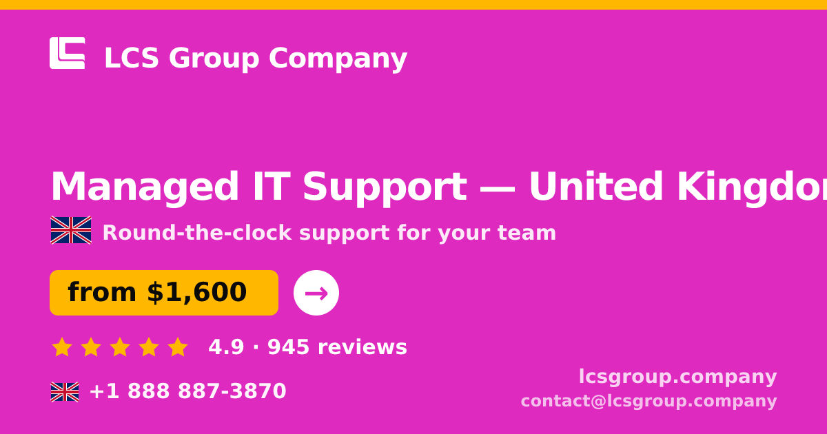 Managed IT Support in Liverpool — from $1,400/mo, rated 4.6/5 by 3245 clients. LCS Group Company.