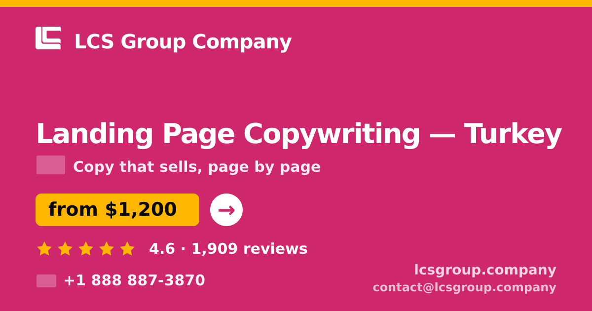Landing Page Copywriting in Istanbul — from $900, rated 4.7/5 by 3428 clients. LCS Group Company.