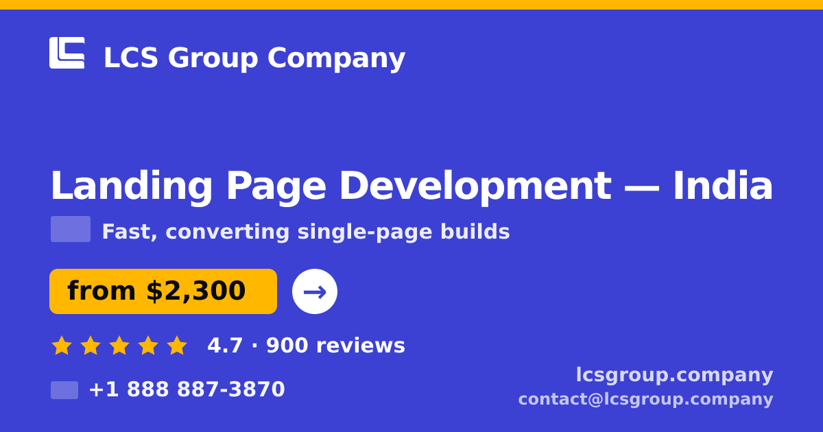 Landing Page Development in Hyderabad — from $1,000, rated 4.9/5 by 1795 clients. LCS Group Company.