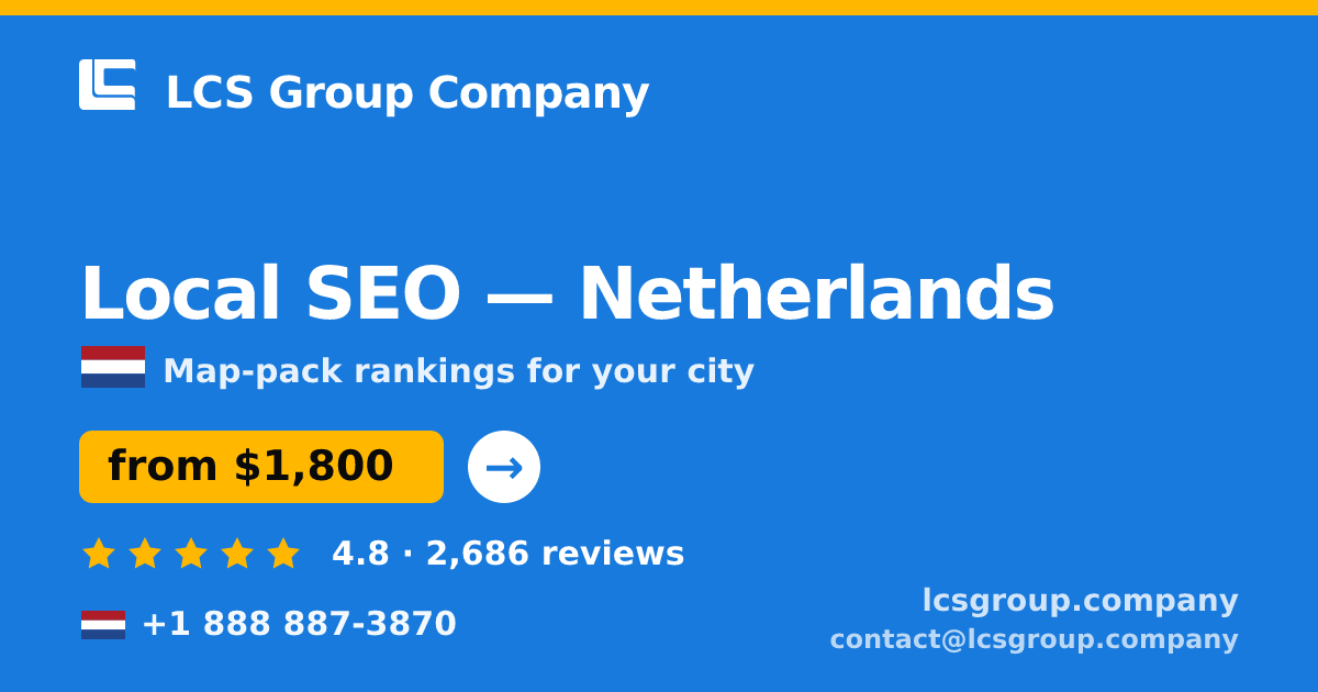 Local SEO in The Hague — from $1,900/mo, rated 4.9/5 by 2206 clients. LCS Group Company.