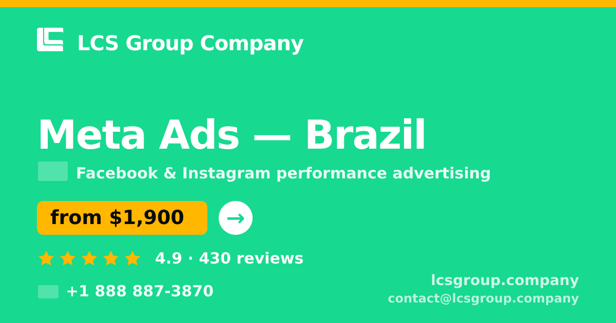 Meta Ads in Rio de Janeiro — from $1,400/mo, rated 4.5/5 by 1700 clients. LCS Group Company.