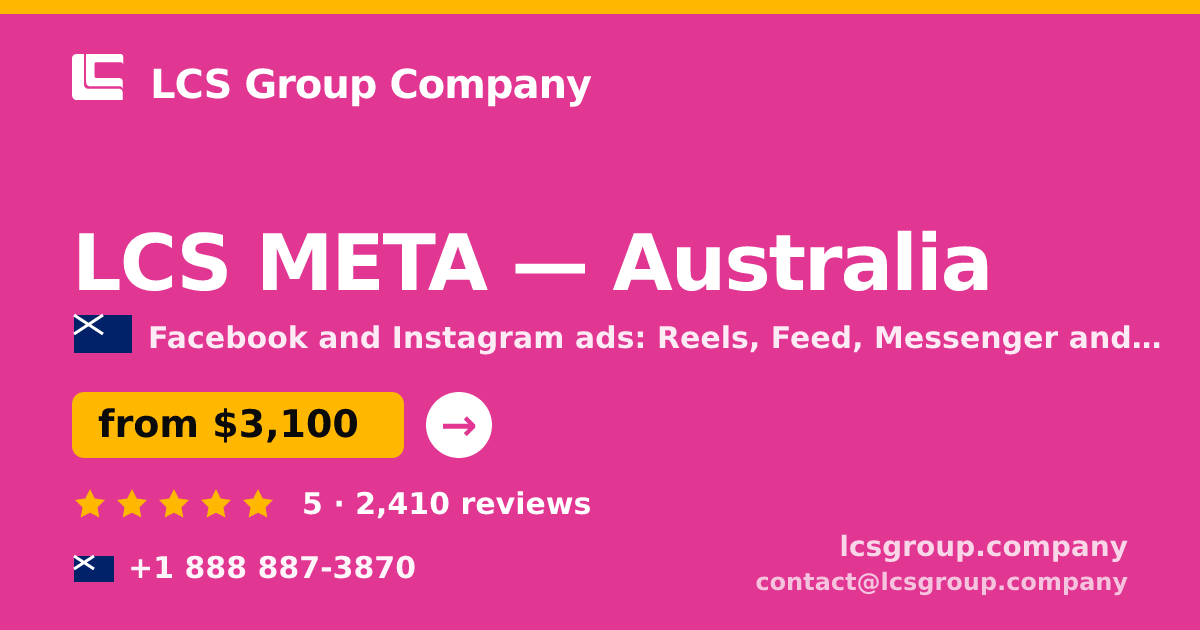 LCS META in Australia — from $3,100/mo, rated 5/5 by 2410 clients. LCS Group Company.