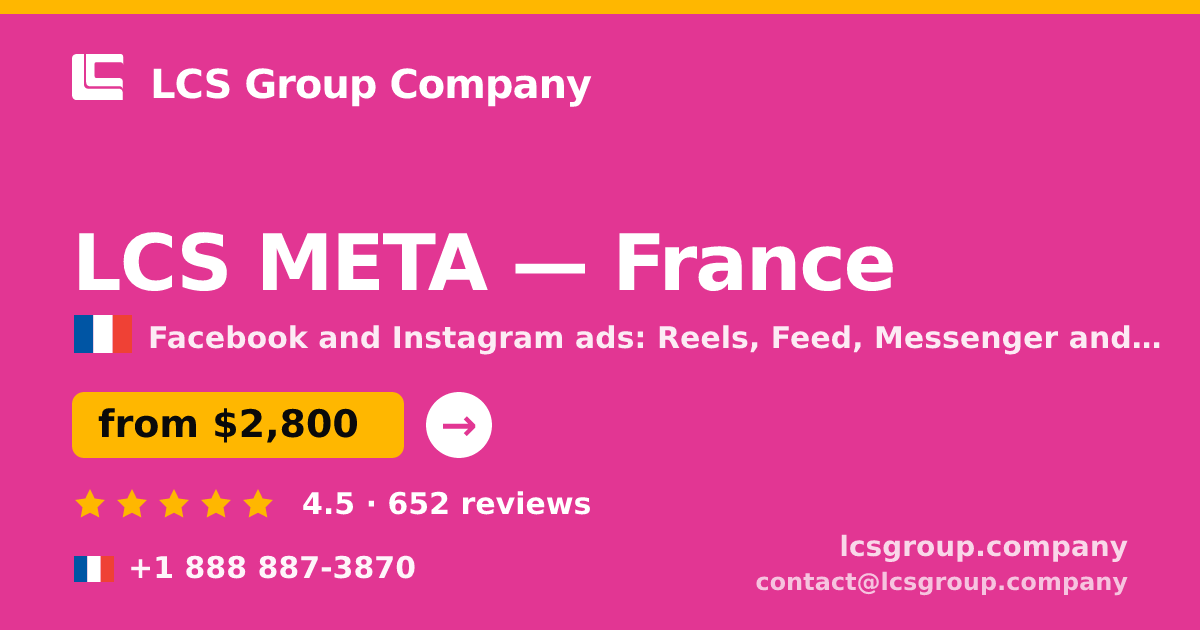 LCS META in France — from $2,800/mo, rated 4.5/5 by 652 clients. LCS Group Company.