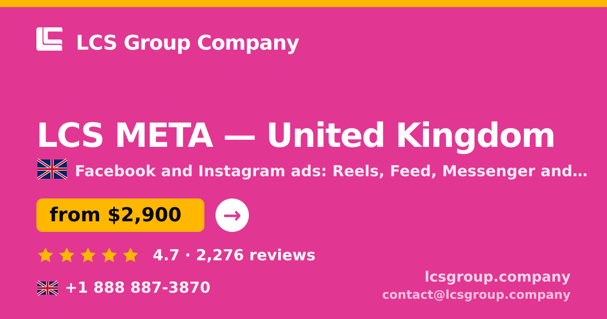 LCS META in United Kingdom — from $2,900/mo, rated 4.7/5 by 2276 clients. LCS Group Company.