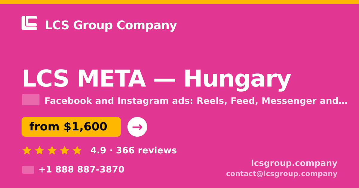 LCS META in Hungary — from $1,600/mo, rated 4.9/5 by 366 clients. LCS Group Company.