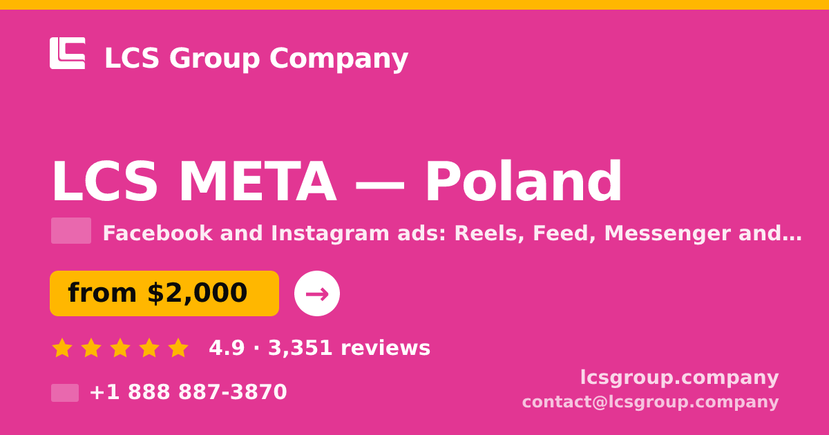 LCS META in Poland — from $2,000/mo, rated 4.9/5 by 3351 clients. LCS Group Company.