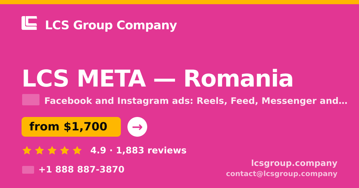 LCS META in Romania — from $1,700/mo, rated 4.9/5 by 1883 clients. LCS Group Company.