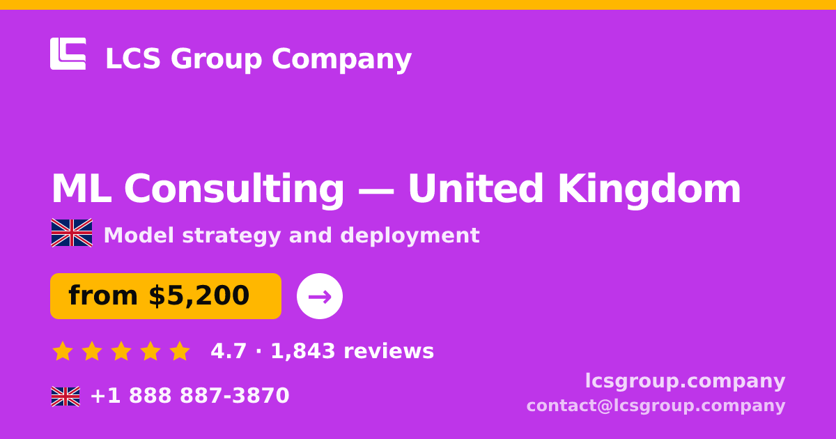 ML Consulting in Edinburgh — from $4,700, rated 4.6/5 by 1492 clients. LCS Group Company.