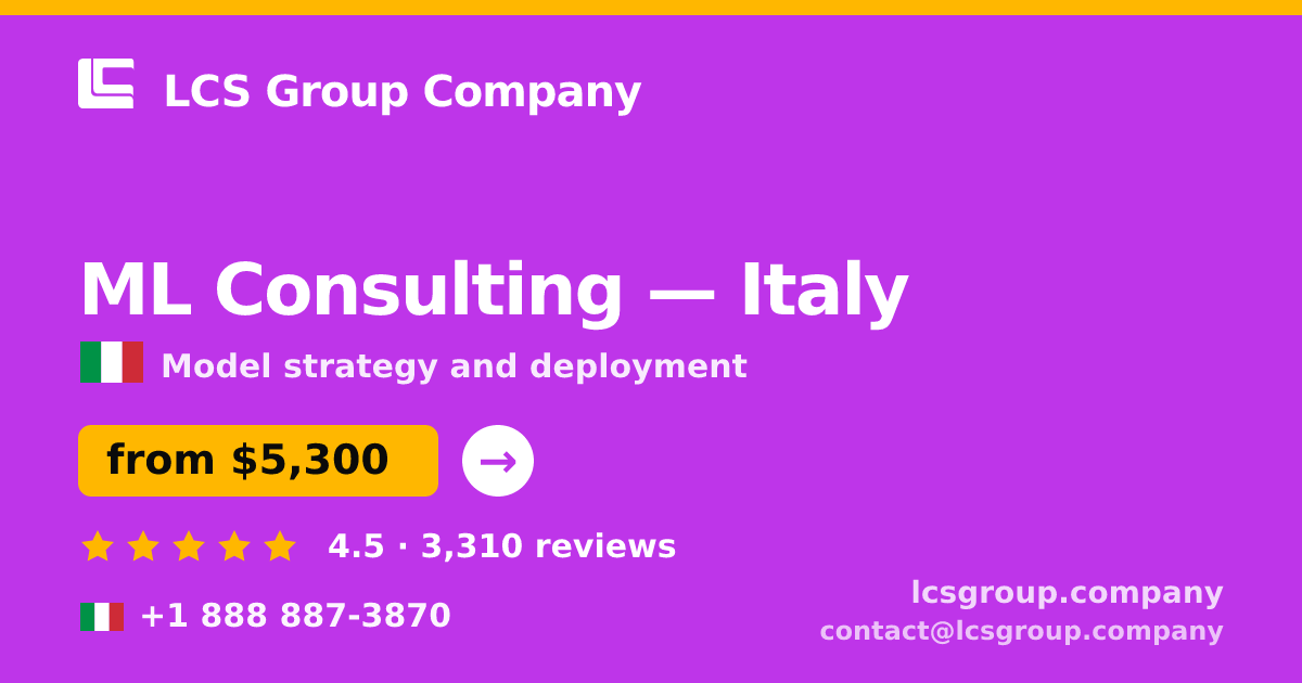 ML Consulting in Turin — from $5,100, rated 4.9/5 by 1996 clients. LCS Group Company.