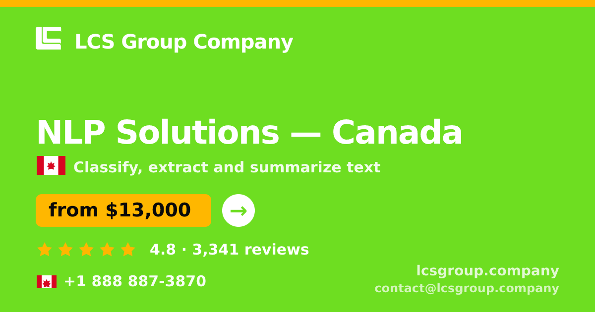 NLP Solutions in Canada — from $13,000, rated 4.8/5 by 3341 clients. LCS Group Company.
