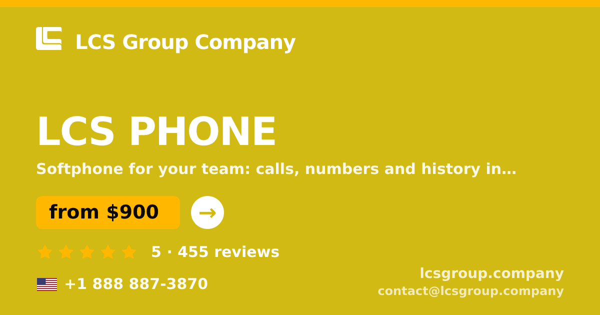 LCS PHONE in the USA — from $900/mo, rated 5/5 by 455 clients. LCS Group Company.