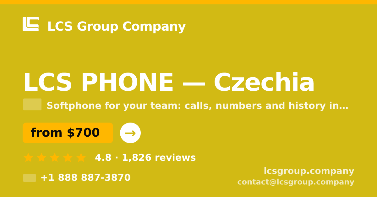 LCS PHONE in Czechia — from $700/mo, rated 4.8/5 by 1826 clients. LCS Group Company.