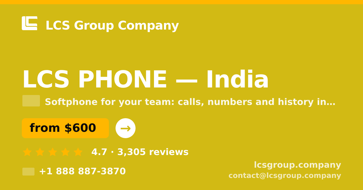 LCS PHONE in India — from $600/mo, rated 4.7/5 by 3305 clients. LCS Group Company.