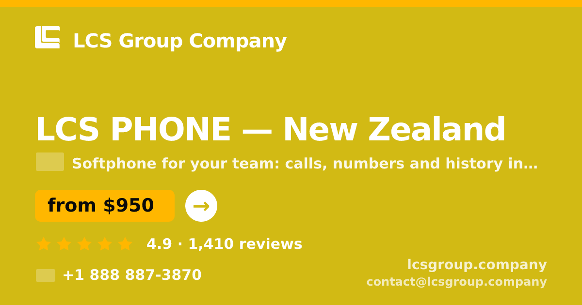 LCS PHONE in New Zealand — from $950/mo, rated 4.9/5 by 1410 clients. LCS Group Company.