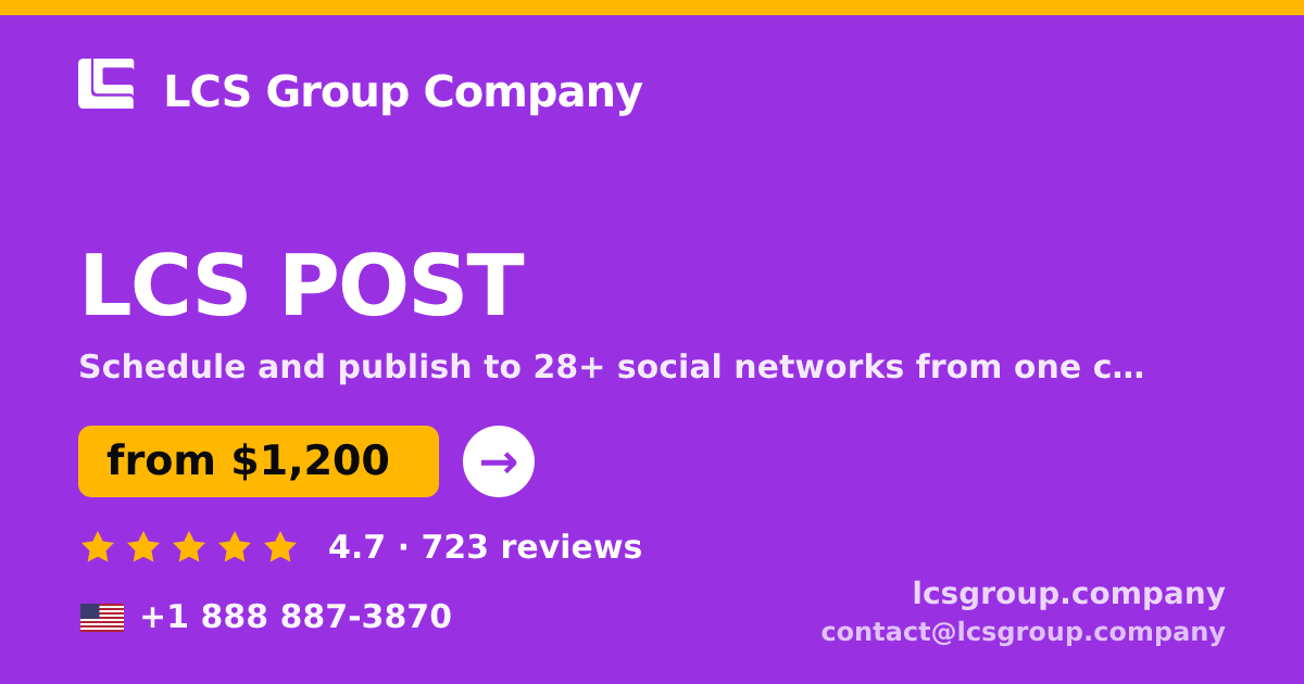 LCS POST in the USA — from $1,200/mo, rated 4.7/5 by 723 clients. LCS Group Company.