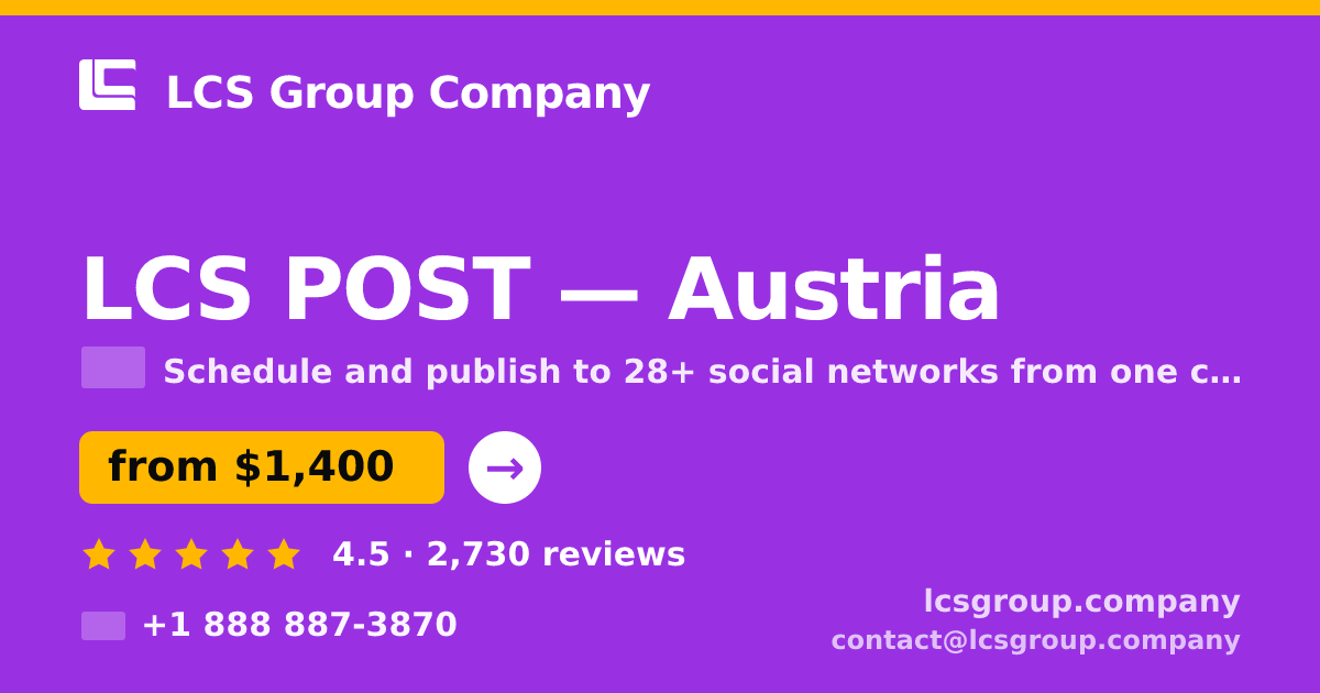 LCS POST in Austria — from $1,400/mo, rated 4.5/5 by 2730 clients. LCS Group Company.