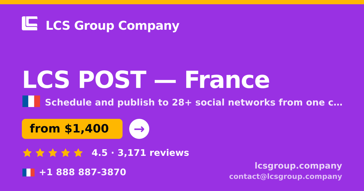 LCS POST in France — from $1,400/mo, rated 4.5/5 by 3171 clients. LCS Group Company.